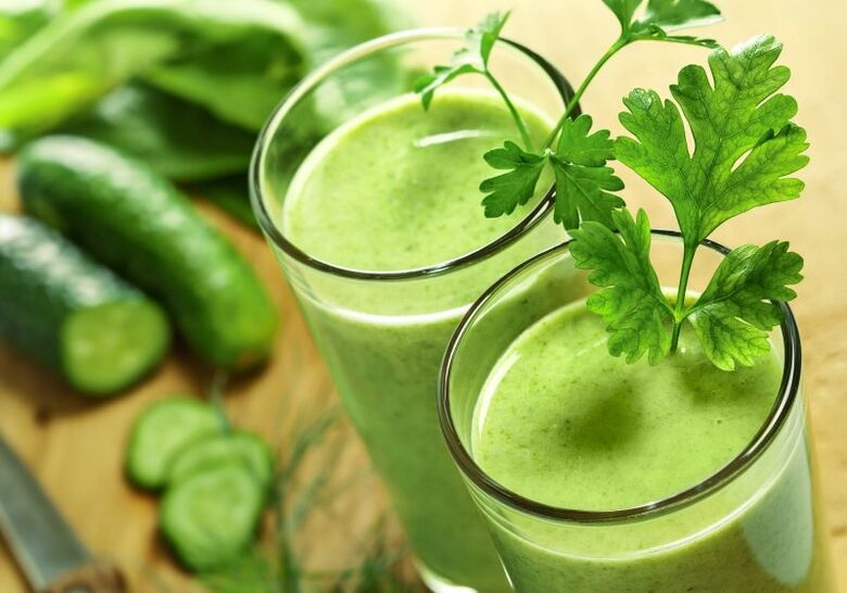 suco de pepino com salsa para prostatite